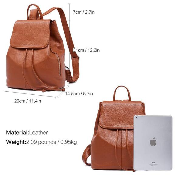 4389 ’s Full-Grain Leather Backpack Purse, Minimal Structured Design, Work main image 5